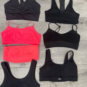 ALO Yoga Women’s Black & Hot Pink Mixed Sports Bra